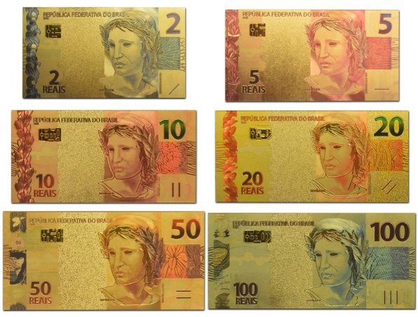 Cédulas Fantasia, "Banhadas em Ouro" Certificado Incluso