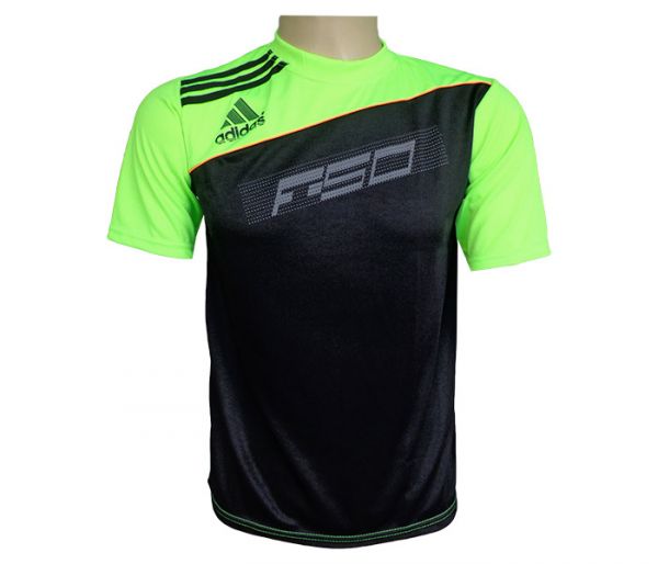 Camisa Adidas Dri Fit Preta e Verde MOD:76764 [1ª Linha]