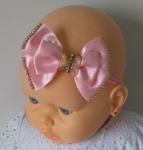 Laço Duplo Cetim  Strass