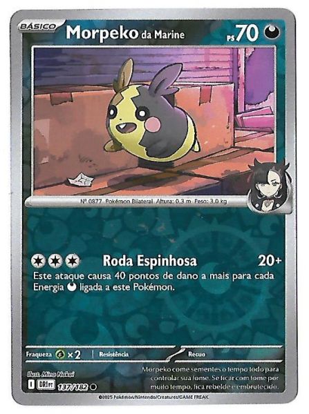 Pokemon Morpeko da Marine Reverse Foil Escarlate e Violeta Rivais Predestinados