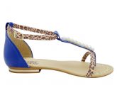 Sandálias Doma Ela Azul Pérola MOD:12665