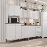 Kit Cozinha Angelina Prime Frisada 9P3G Branco Imop