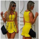 ♡ Conjunto Cropped Saia Aranha