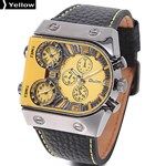 (OULM) 9315 Men's Genuine Leather Watch with 3-Movt Quartz W