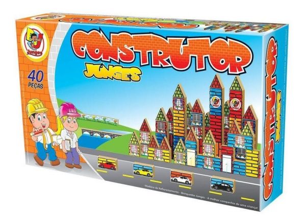 Jogo Construtor em Madeira 40 Peças