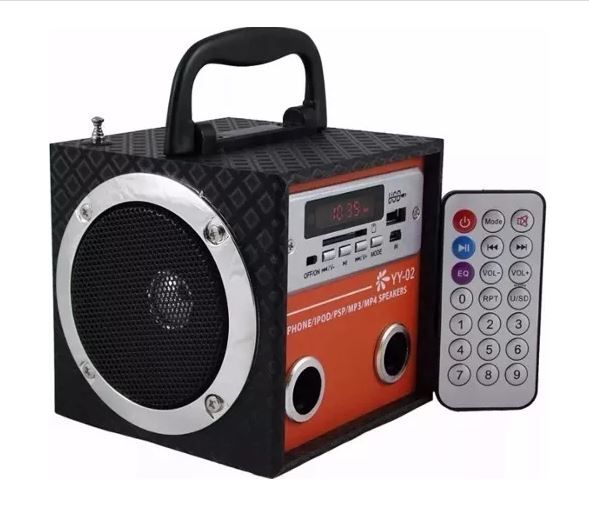 Caixa De Som Yy 02 Portátil Mp3 Entrada Usb Pen Drive Rádio