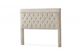 Cabeceira Casal Capri 140 Veludo Suede Bege SR Cabec