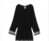 Mini vestido casual preto