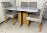 Mesa Narnia.03 100x80 Tampo Malaga MDF.Vdr e Base 03 Menor MDF.BP Imbuia Mel.Off White Carvalho Deco