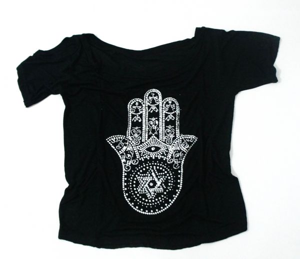 T-Shirt Ombro Aberto Hamsá