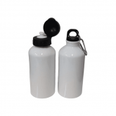 squeeze branco 400ml com duas tampas(bolinha e mosquetão)