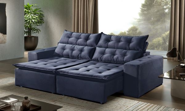 Sofa Retratil Reclinavel Leme 250 Azul 2699.10 Innove