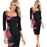 Vestido Casual Verão Das Mulheres Elegantes Floral De Festa
