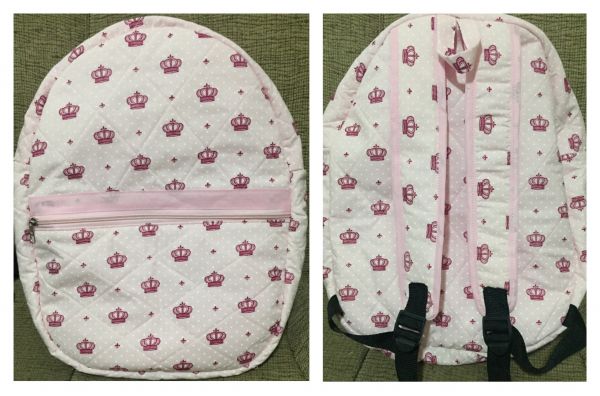 Mochila média com estampa coroa