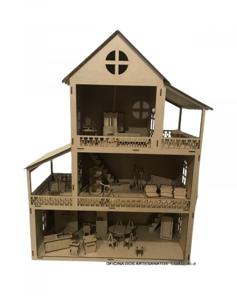 CÓD-CAS03 CASINHA POLLY COM MINI MOVEIS 60X29X80