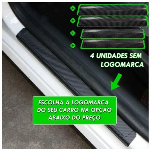 O Protetor CarbonFiber® conta com 4 peças da soleira da porta de Carro