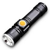 Lanterna Tática Profissional USB LED T6 Com Bateria Recarregável Regulagem de Foco