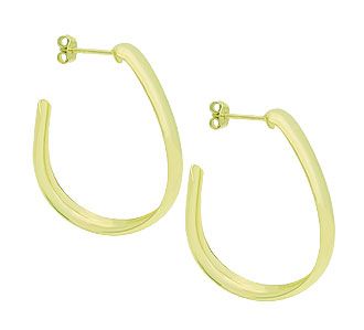 Brinco de argola folheado a ouro, em forma de gota - Cod: BS2398