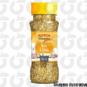 Tempero Gourmet Alho e Ervas Zero Sal 55 Gramas Keeppack
