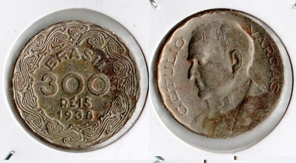 V169-1 - 300 Réis 1938 - Tiragem 12.080.000