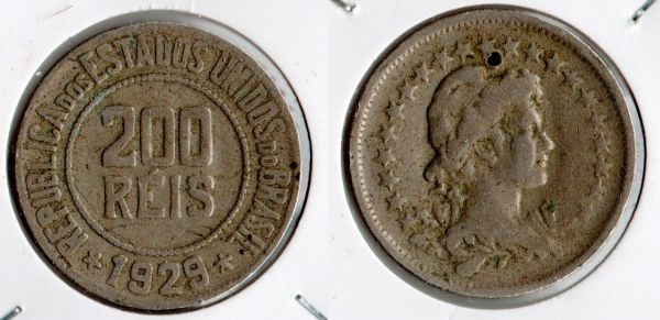V101-1 - 200 Réis 1929 - Tiragem 2.440.000