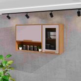 16278.Aereo Basculante Cozinha Florida 120 2P Vidro Fume Cinamomo.Off White Salleto