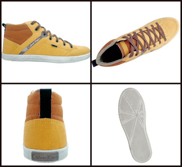 Tênis Calvin Klein Cano Médio Amarelo