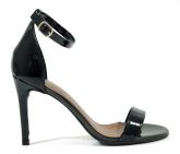 Sandália Feminina Salto Alto Fino Doma Shoes Verniz Preto