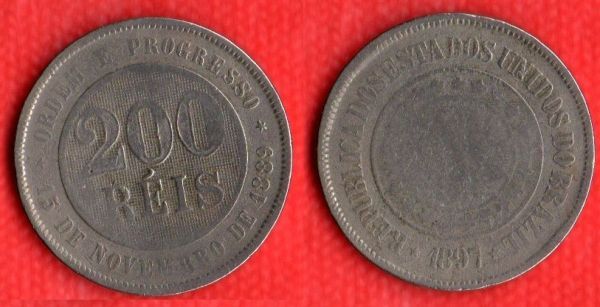 050-7 - 200 Réis 1897 - Tiragem 2.405.000