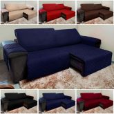 Capa Protetora Sofa Retratil Martelado 3Lgs Azul Vera Lucia
