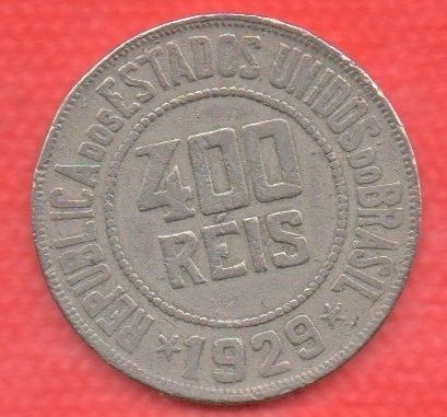 V117-4 - 400 Réis 1929 - BAIXA Tiragem 868.500 - LINDA PEÇA