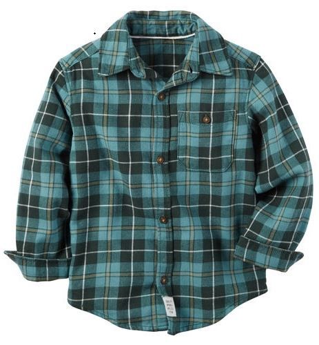 MC3CM01- Camisa Manga longa Xadrez Verde 4T (3-4anos) - Carter's