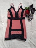 Vestido preto e rose