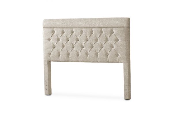 Cabeceira Casal Capri 140 Veludo Suede Bege SR Cabec