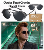 Óculos Steampunk Retrô Fumê estilo Crowley Good Omens