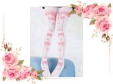 meia-calça com morangos e laços