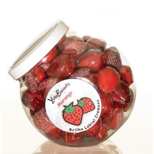 po brilho labial moranguinh pote com 50 unidades