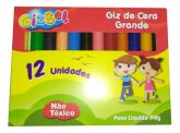Giz de cera grosso com 12 cores
