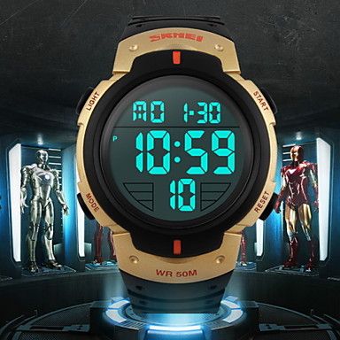SKMEI Masculino Relógio Esportivo Relógio de Pulso Digital LCD Calendário Cronógrafo Impermeável ala