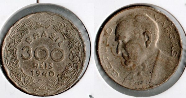 V170-1 - 300 Réis 1940 - Tiragem 8.124.000 -