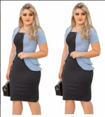 Vestido Feminino Tubinho Blazer Sobreposto Moda Evangélica