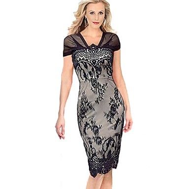 Moda Luxo: Vestido Poliester Rendado, de Ótima Qualidade. Frete Grátis.