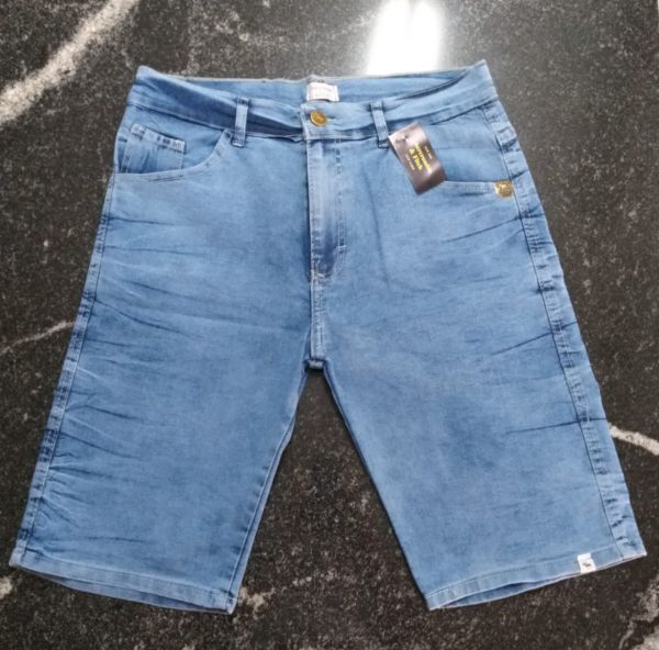 bermuda masculina jeans com lycra