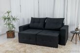 Estofado Retratil Duda 180 2x90 Veludo Inca Preto 06 Diviminas