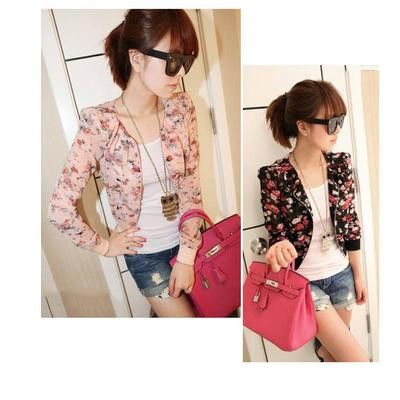 Blusa Chiffon Floral Shrug jaqueta