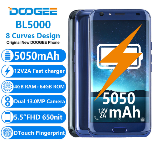 DOOGEE BL5000 Dual Câmera Android 7.0 5050 mah 12V2A 13.0MP 5.5 ''FHD Octa Núcleo 4 gb Smartphones