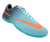 Chuteira Futsal Nike Mercurial Preto e verde água