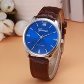Relógio Masculino Geneva Azul Pulseira De Couro