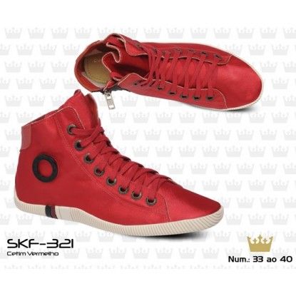 BOTA OSKLEN CETIM VERMELHO  Cód. do produto: SKF-321