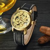 Relógio Masculino Mecânico De Pulso Automático Dourado